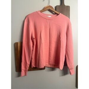Stateside Coral Fleece Supima Cotton Long Sleeve Pullover Sweatshirt Size Medium